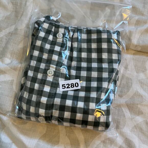 Todd Snyder green checked plaid cotton button up men’s large - Picture 8 of 8